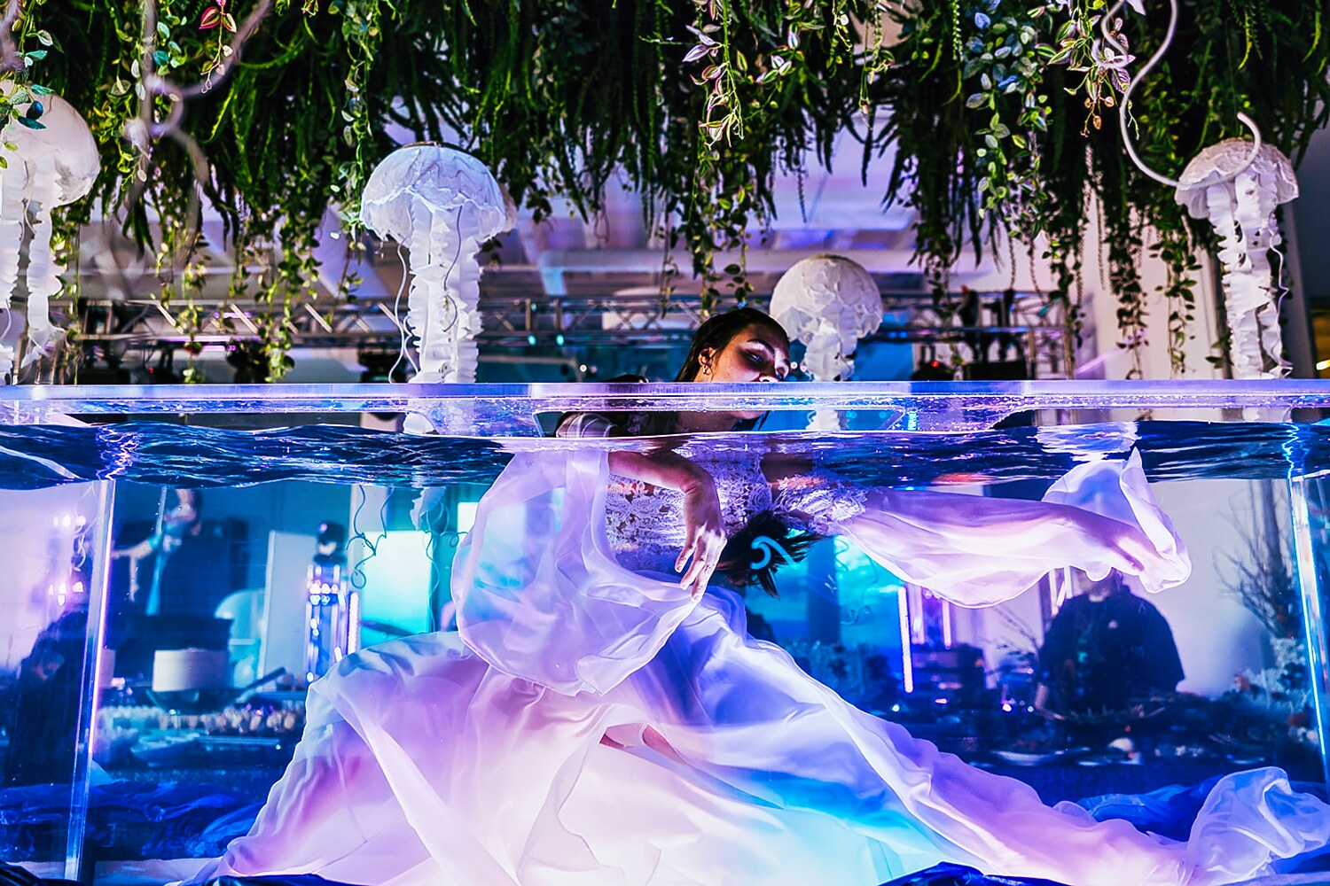 Water tank performer at Star Awards