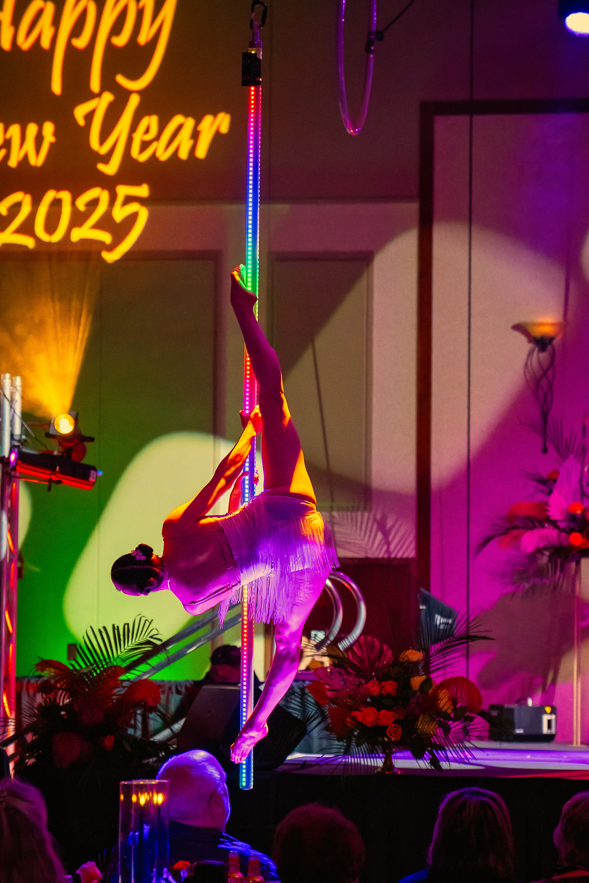 New Year's Eve midnight celebration finale with samba dancers and custom Brazilian costumes, Grand Casino Hinckley