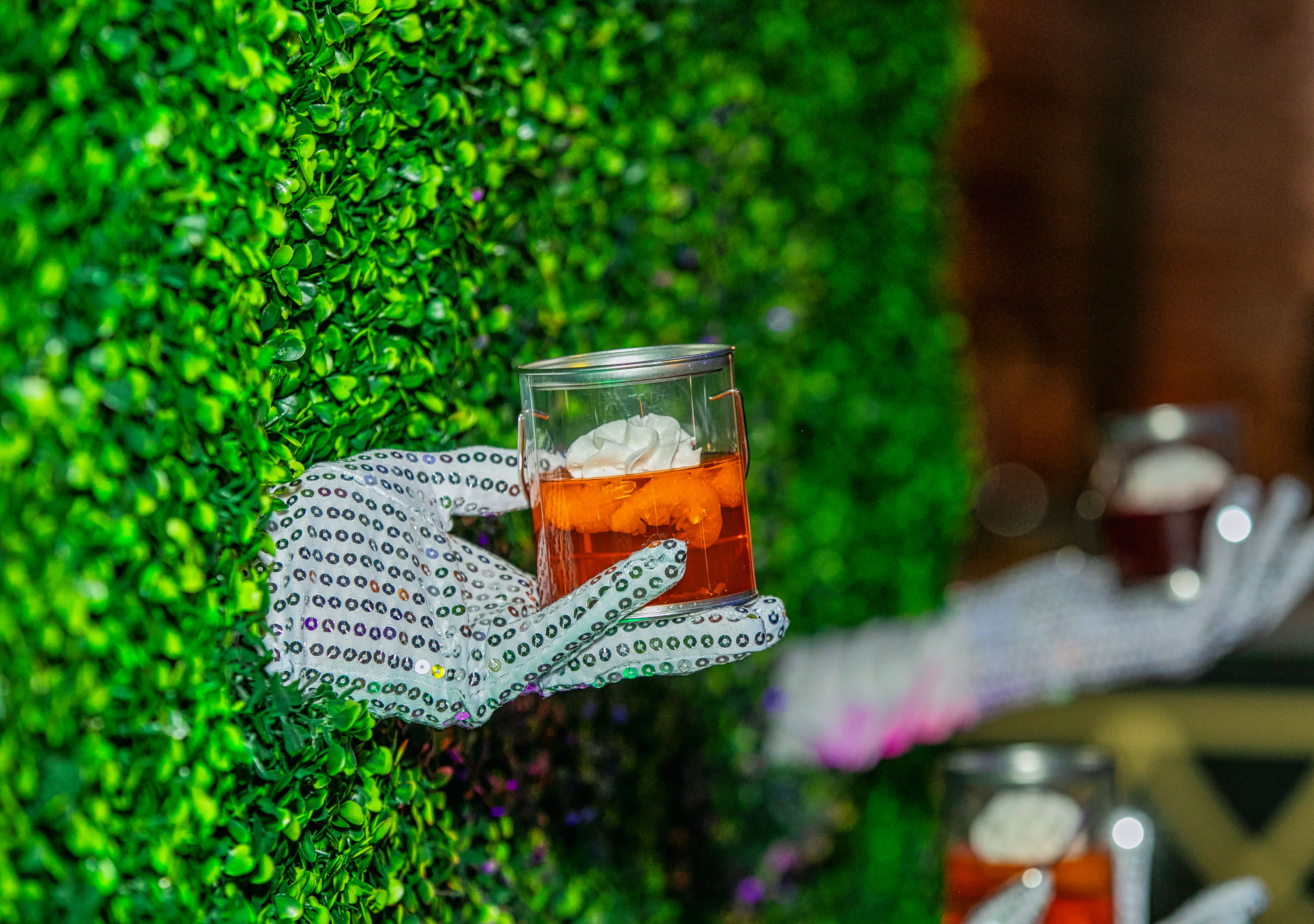 Disco era inspired decor details with mirrored accents and gold finishes, immersive event styling Minnesota